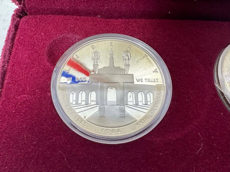 Pair Of United States 1984 Olympic Silver (.900) Proof Coins [Photo 3]
