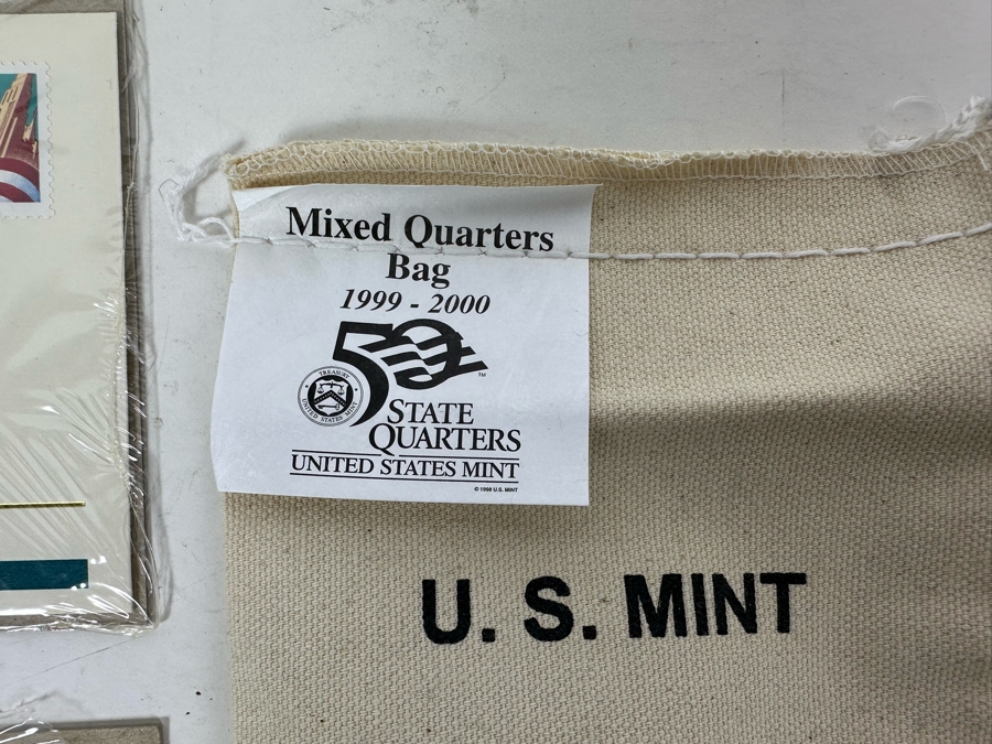 Mixed Quarters Bag $25 1999-2000 From The U.S. Mint And Four First Day Covers State Quarters From New Jersey, Delaware, Pennsylvania & Georgia [Photo 3]
