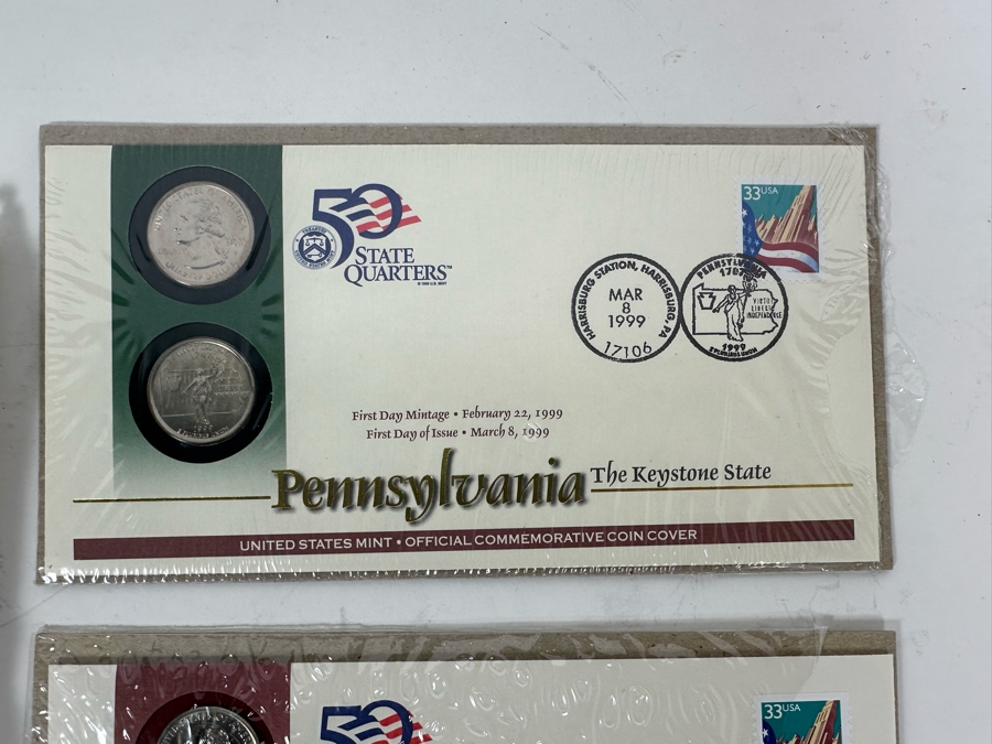 Mixed Quarters Bag $25 1999-2000 From The U.S. Mint And Four First Day Covers State Quarters From New Jersey, Delaware, Pennsylvania & Georgia [Photo 8]