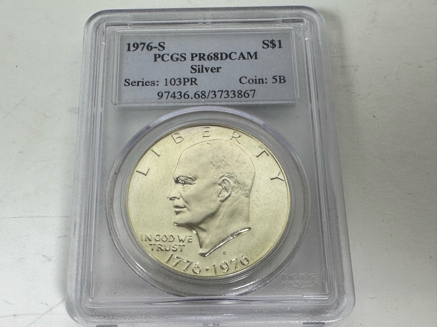 Graded Coin 1976-S Silver Eisenhower Dollar PCGS PR68DCAM [Photo 3]