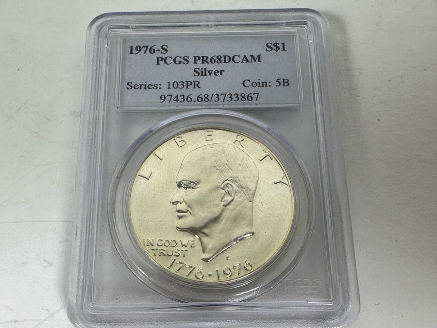 Graded Coin 1976-S Silver Eisenhower Dollar PCGS PR68DCAM [Photo 2]