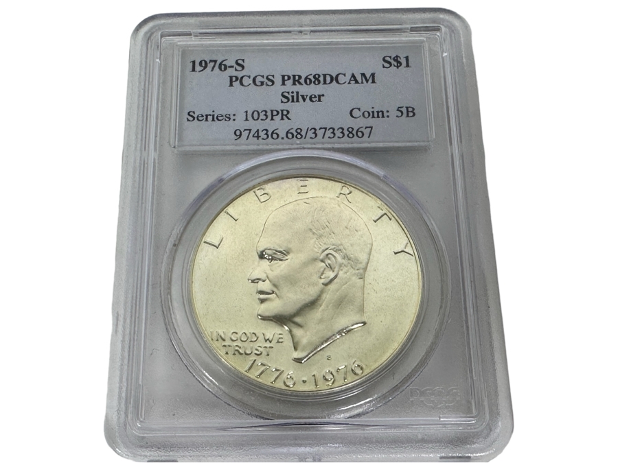 Graded Coin 1976-S Silver Eisenhower Dollar PCGS PR68DCAM