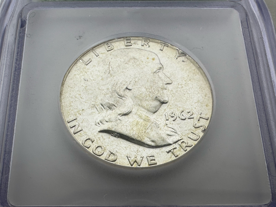 Graded Coin 1962 Franklin Half Dollar ICG MS64 Silver Coin [Photo 3]