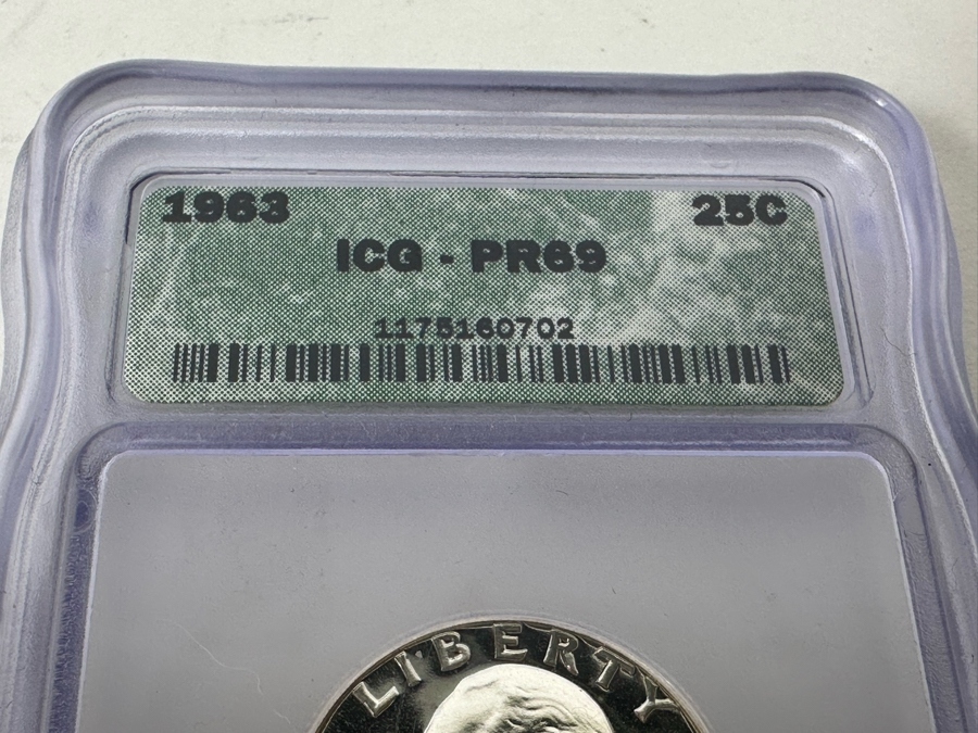 Graded Coin 1963 Silver Quarter ICG PR69 [Photo 3]