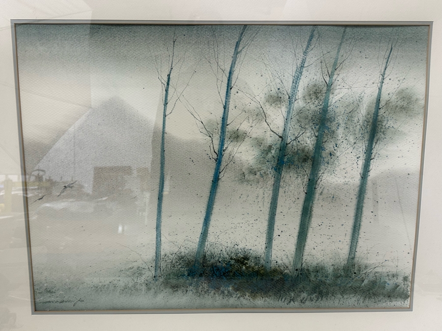 Law Wai Hin (B. 1939, China/Canda) Original Signed Watercolor Painting 29 X 22 Framed 37 X 29 [Photo 3]
