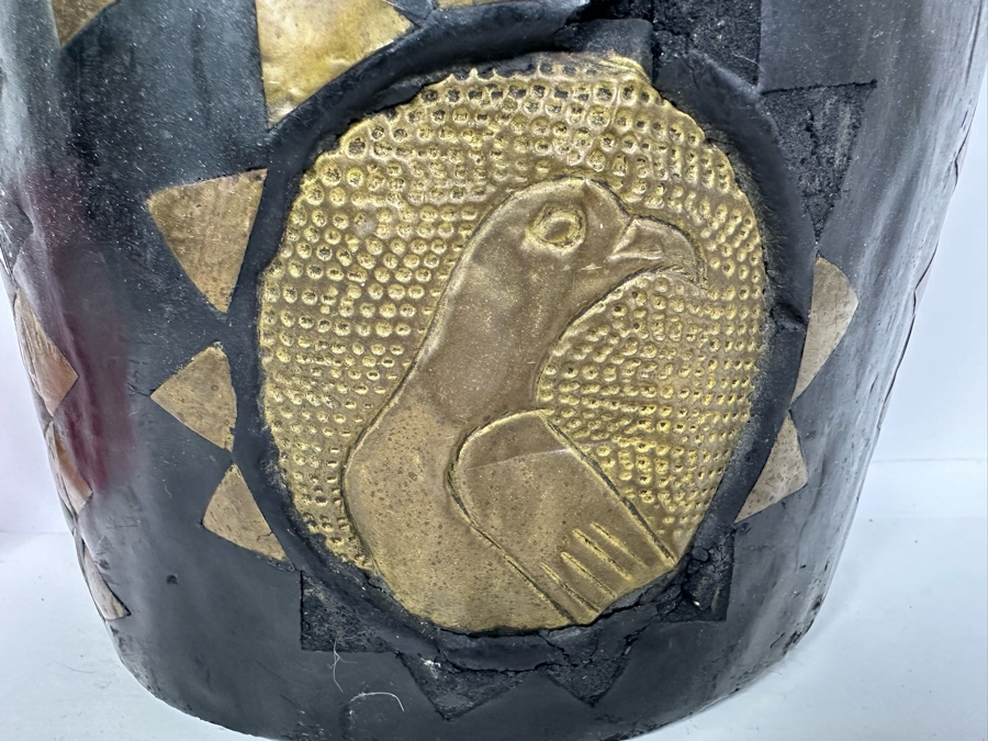 Hand Carved Wooden African Mask With Bead And Metal Work From Ghana 9.5W X 4D X 37H [Photo 9]