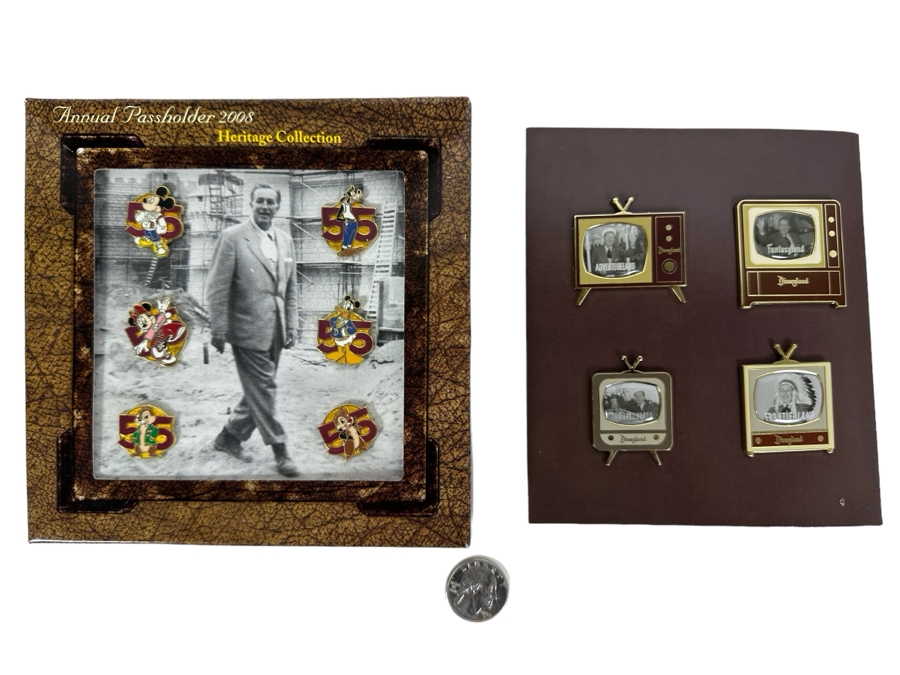 Disneyland's Heritage Pin Trading Collection Featuring Walt Disney Annual Passholder 2008 And 2010 With Original Boxes [Photo 1]