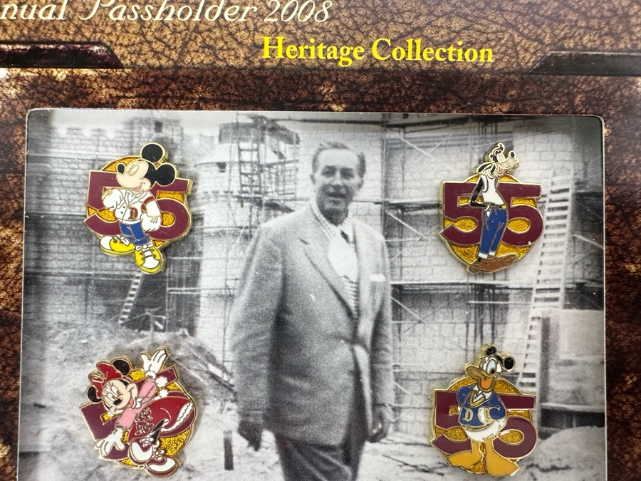Disneyland's Heritage Pin Trading Collection Featuring Walt Disney Annual Passholder 2008 And 2010 With Original Boxes [Photo 9]