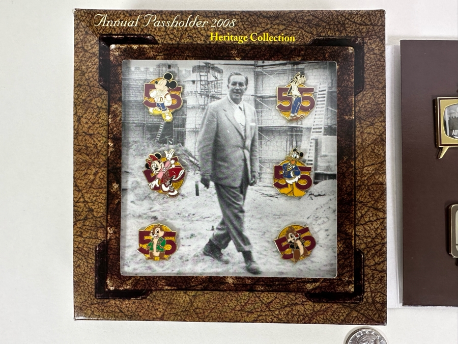 Disneyland's Heritage Pin Trading Collection Featuring Walt Disney Annual Passholder 2008 And 2010 With Original Boxes [Photo 2]