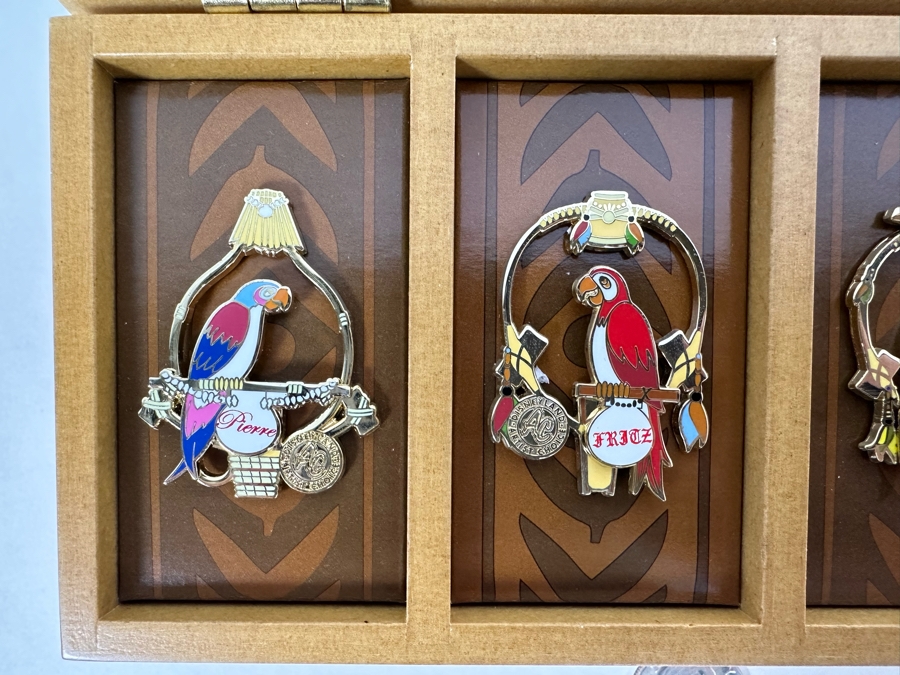 Artist Hand Signed Limited Edition Of 500 Disneyland Resort Walt Disney's Enchanted Tiki Room 45th Anniversary Trading Pins With Original Box Signed By Artist Monty Maldovan [Photo 5]