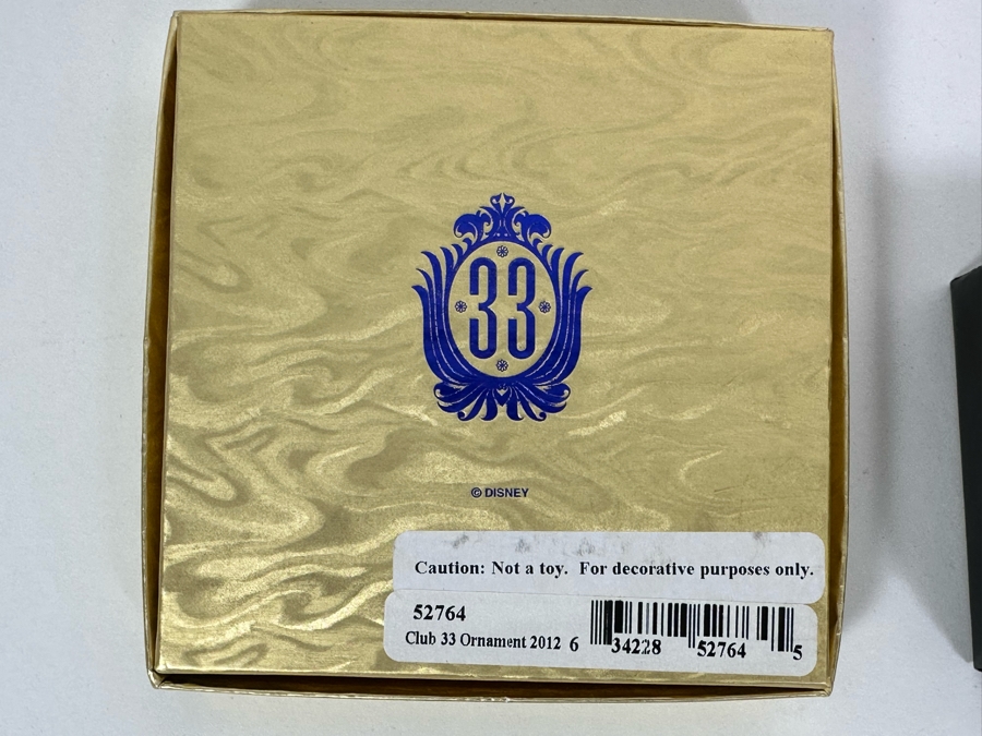 Disney's Club 33 2012 Ornament With Box, And Pair Of Club 33 Disney Trading Pins [Photo 8]