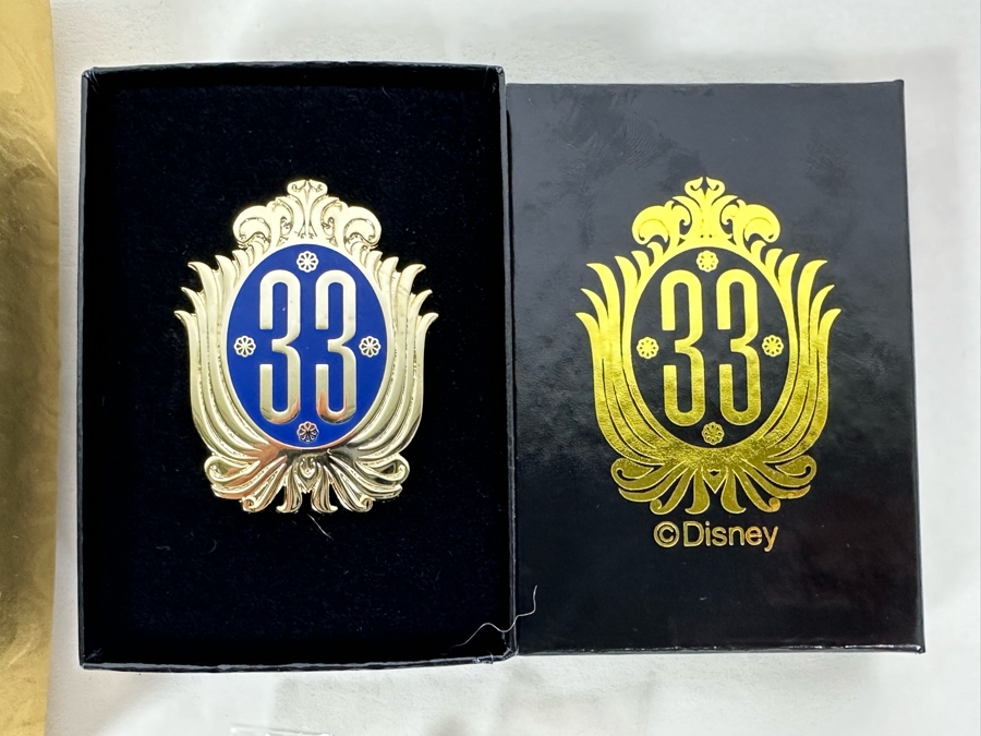 Disney's Club 33 2012 Ornament With Box, And Pair Of Club 33 Disney Trading Pins [Photo 3]