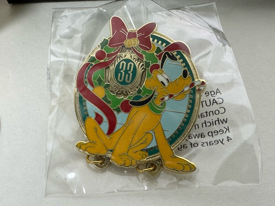 Disney's Club 33 2012 Ornament With Box, And Pair Of Club 33 Disney Trading Pins [Photo 2]