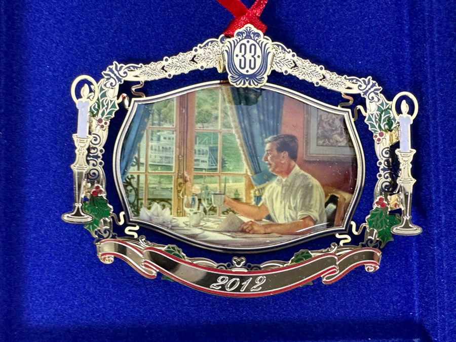 Disney's Club 33 2012 Ornament With Box, And Pair Of Club 33 Disney Trading Pins [Photo 6]