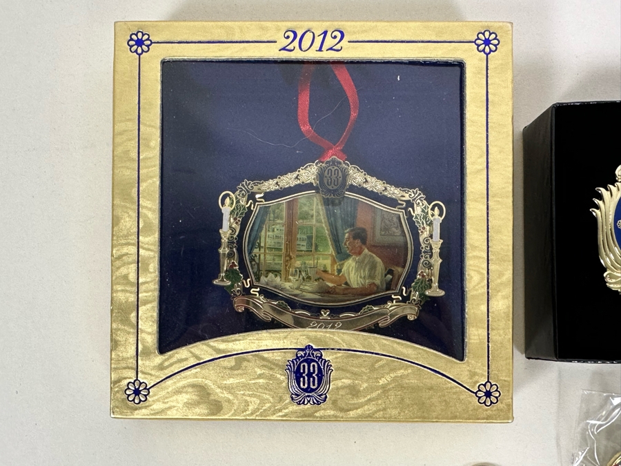 Disney's Club 33 2012 Ornament With Box, And Pair Of Club 33 Disney Trading Pins [Photo 5]