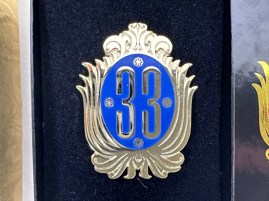 Disney's Club 33 2012 Ornament With Box, And Pair Of Club 33 Disney Trading Pins [Photo 4]
