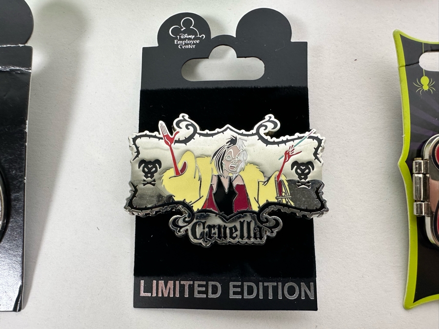 Collection Of Seven Disney Trading Pins With Cards Including Limited Edition Pins [Photo 7]