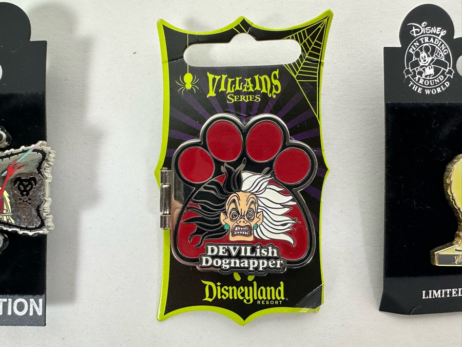 Collection Of Seven Disney Trading Pins With Cards Including Limited Edition Pins [Photo 11]