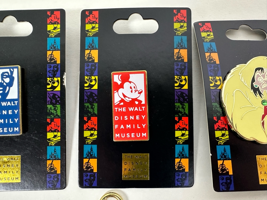 Three The Walt Disney Family Museum Trading Pins On Cards And The Walt Disney Family Museum Bambi Charm Bracelet [Photo 6]