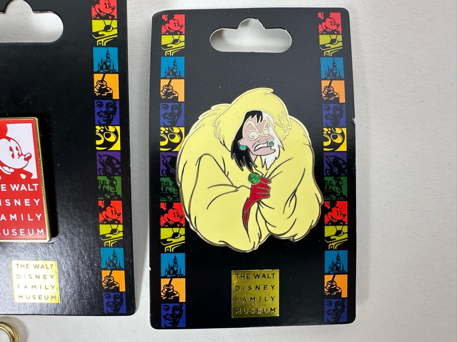 Three The Walt Disney Family Museum Trading Pins On Cards And The Walt Disney Family Museum Bambi Charm Bracelet [Photo 5]