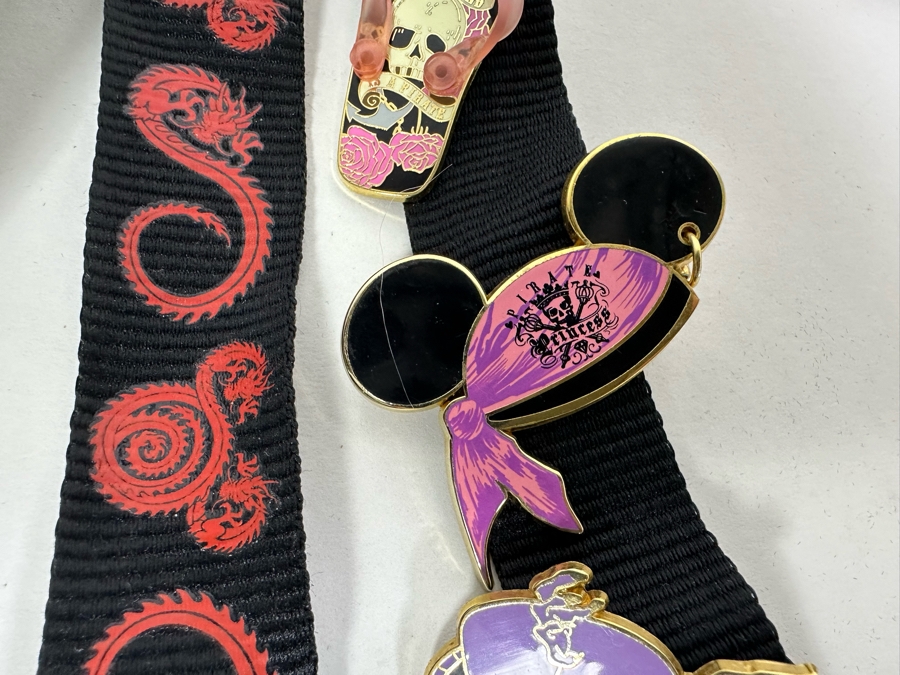 Collection Of Disneyland Lanyards With Disney Trading Pins - See Photos For Pins [Photo 19]