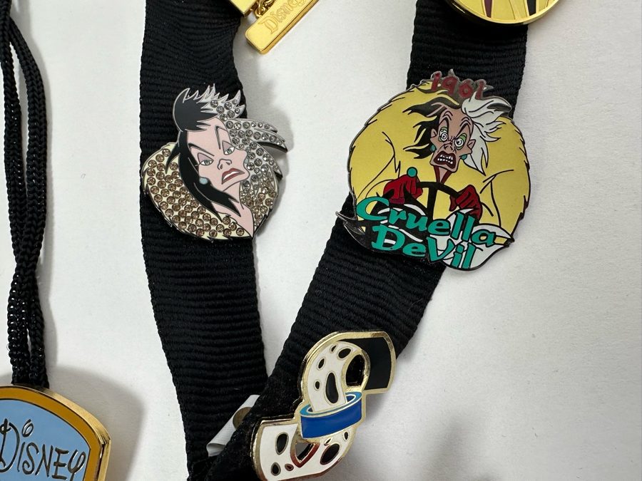 Collection Of Disneyland Lanyards With Disney Trading Pins - See Photos For Pins [Photo 2]
