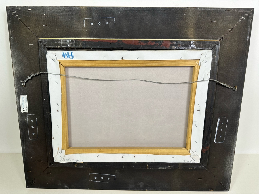 Original Signed Seascape Oil Painting On Canvas 16 X 12 In Gilt Wooden Frame 24 X 21 [Photo 5]