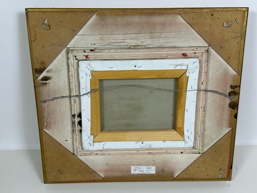 Original Signed Seascape Oil Painting On Canvas 10 X 8 In Gilt Wooden Frame 18 X 16.5 [Photo 5]