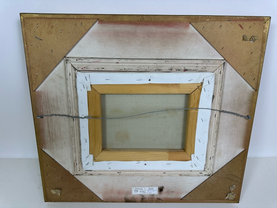 Original Signed Seascape Oil Painting On Canvas 10 X 8 In Gilt Wooden Frame 18 X 16.5 [Photo 5]