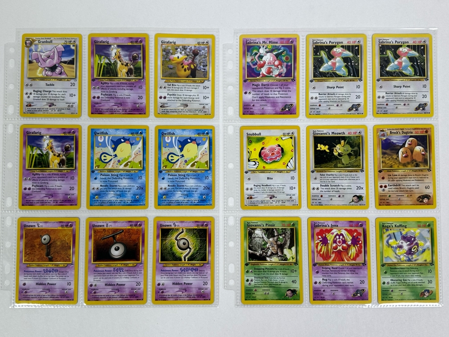 Vintage Pokemon Cards - 18 Cards Stored In Protective Sleeves Ready For Grading