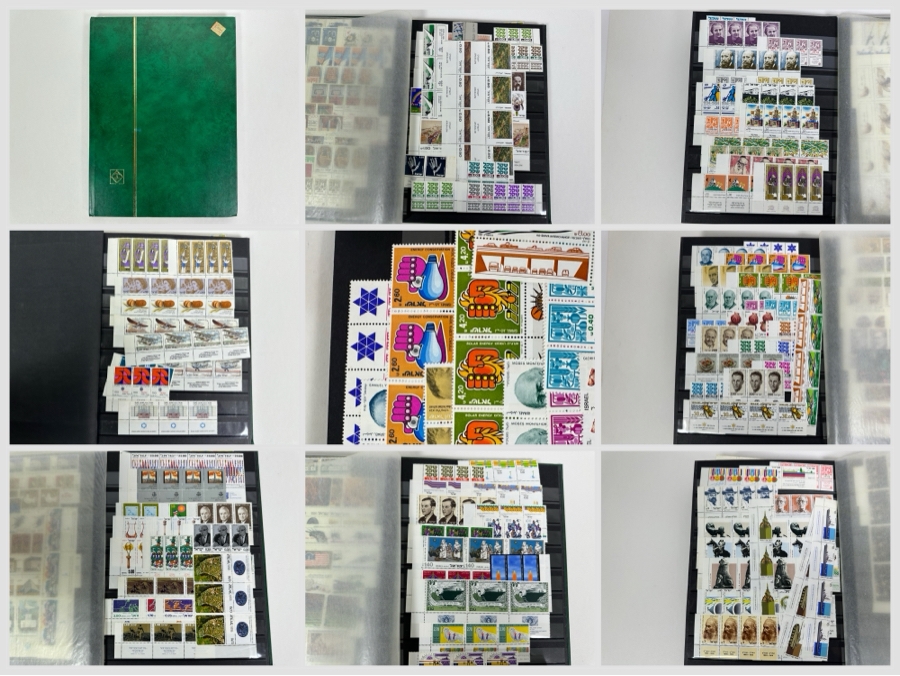 Large Collection Of Israeli Mint Postage Stamps In Binder - See Photos