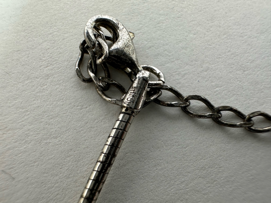 Sterling Silver Spinning Globe Pendant With Sterling Silver 18' Necklace 15.7g [Photo 15]