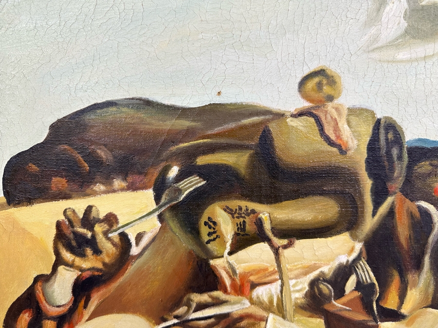 Original Oil Painting On Canvas After Salvador Dali's 'Autumn Cannibalism' 24 X 20 Framed [Photo 4]