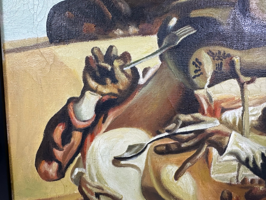 Original Oil Painting On Canvas After Salvador Dali's 'Autumn Cannibalism' 24 X 20 Framed [Photo 6]