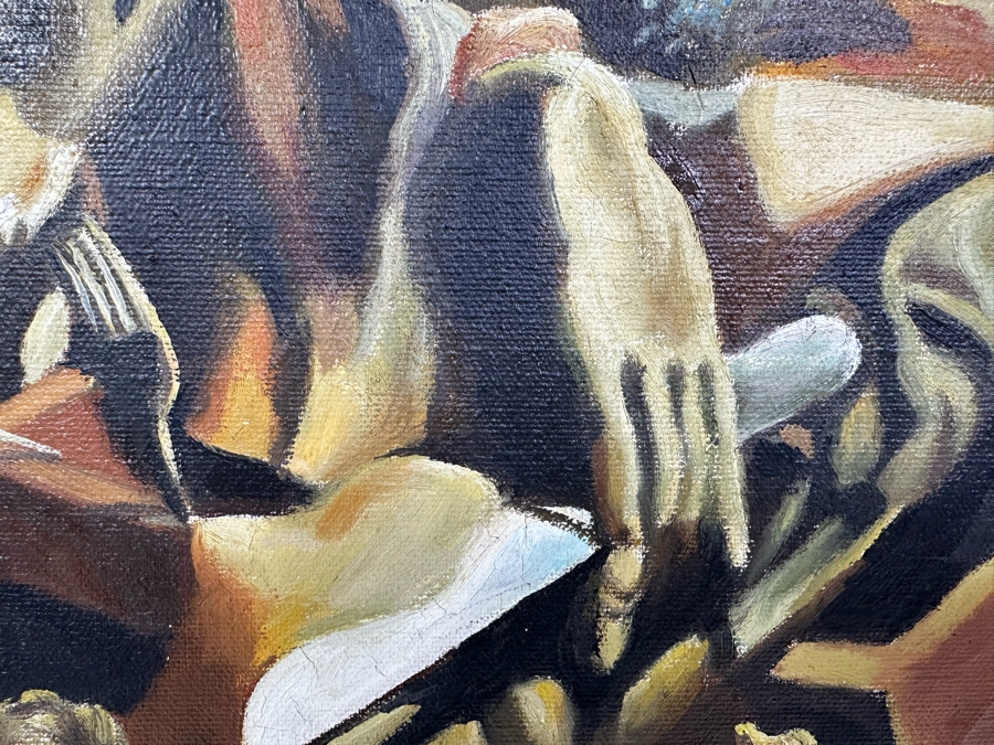 Original Oil Painting On Canvas After Salvador Dali's 'Autumn Cannibalism' 24 X 20 Framed [Photo 10]