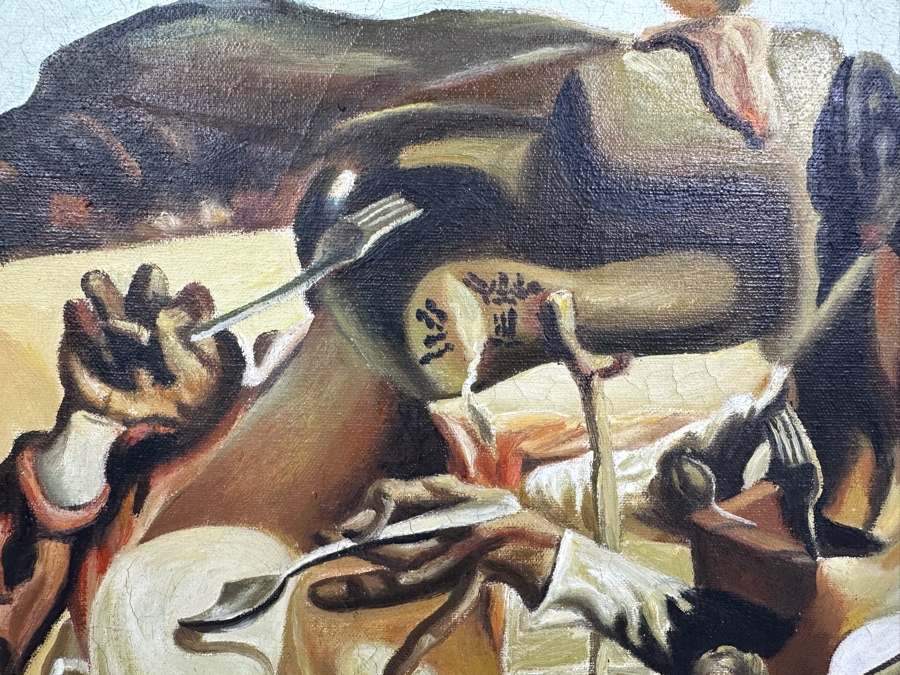 Original Oil Painting On Canvas After Salvador Dali's 'Autumn Cannibalism' 24 X 20 Framed [Photo 5]