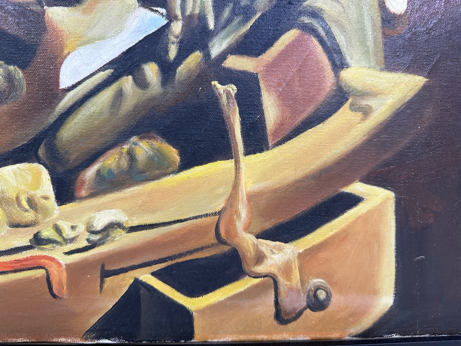 Original Oil Painting On Canvas After Salvador Dali's 'Autumn Cannibalism' 24 X 20 Framed [Photo 7]