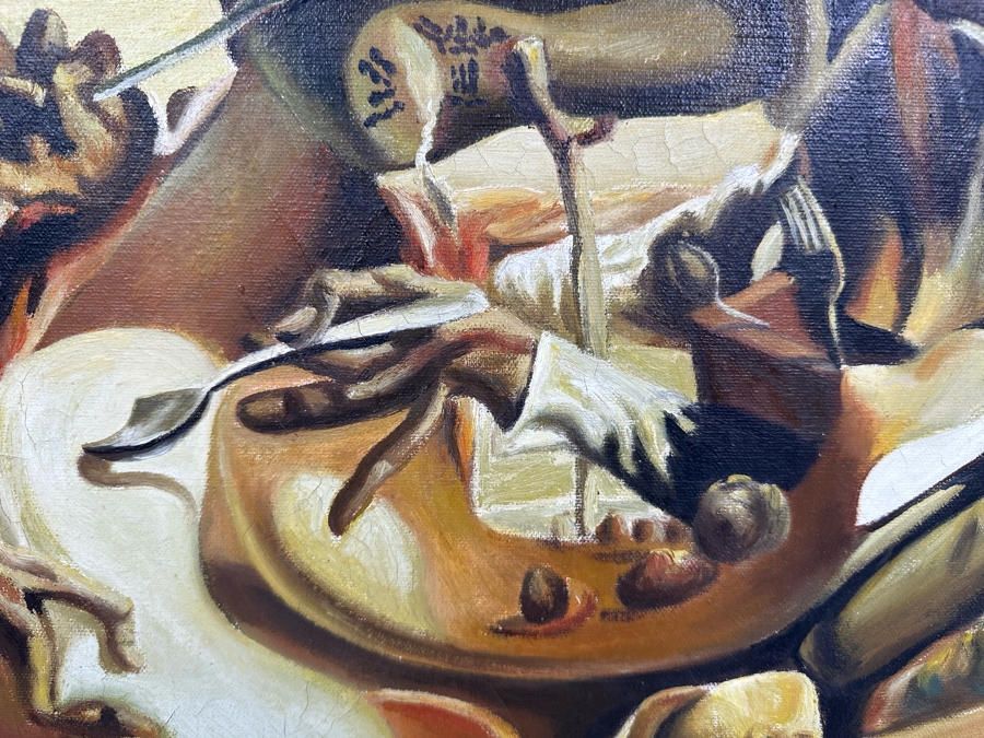 Original Oil Painting On Canvas After Salvador Dali's 'Autumn Cannibalism' 24 X 20 Framed [Photo 3]