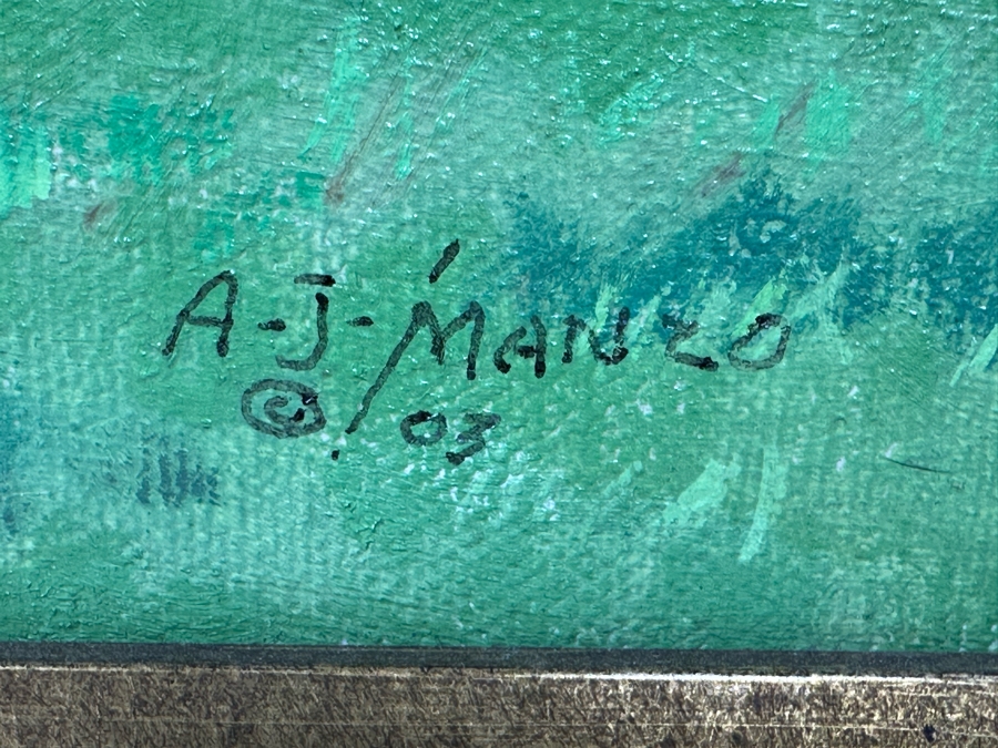 Anthony (Tony) J. Manzo Original Oil Painting On Canvas Signed And Dated 2003 18 X 14 Framed 25 X 21 [Photo 9]