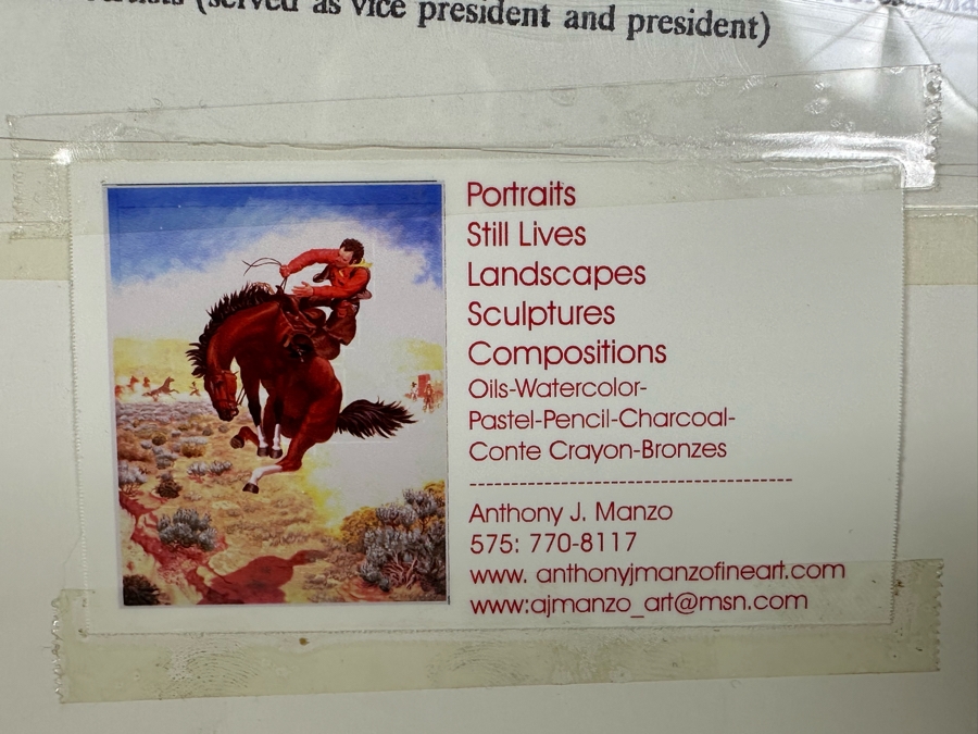 Anthony (Tony) J. Manzo Original Oil Painting On Canvas Signed And Dated 2003 18 X 14 Framed 25 X 21 [Photo 13]