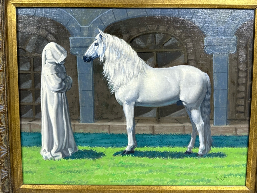 Anthony (Tony) J. Manzo Original Oil Painting On Canvas Signed And Dated 2003 18 X 14 Framed 25 X 21 [Photo 3]