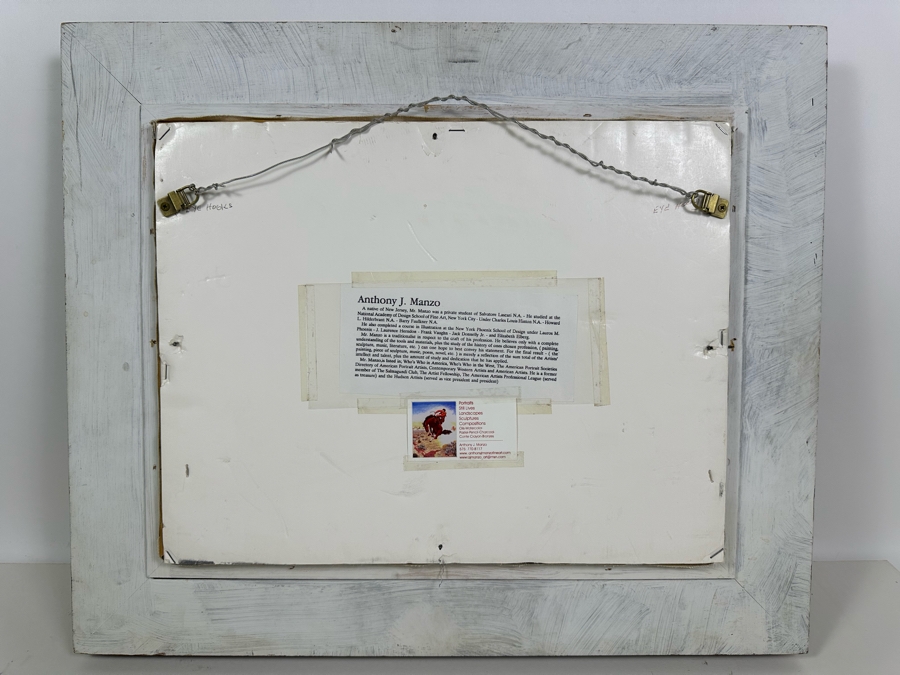 Anthony (Tony) J. Manzo Original Oil Painting On Canvas Signed And Dated 2003 18 X 14 Framed 25 X 21 [Photo 10]