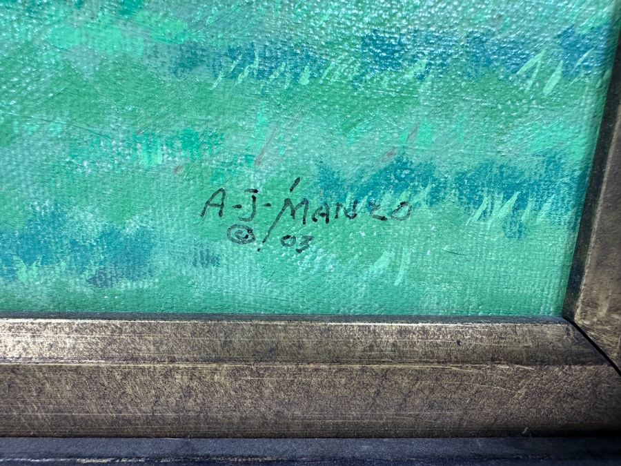 Anthony (Tony) J. Manzo Original Oil Painting On Canvas Signed And Dated 2003 18 X 14 Framed 25 X 21 [Photo 8]