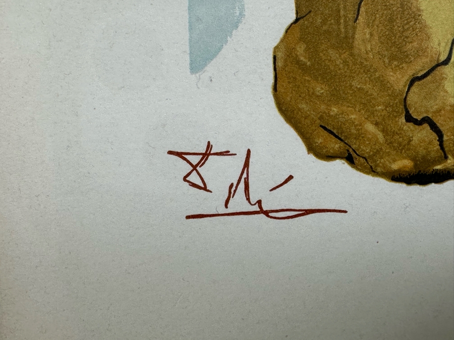 After Salvador Dali Based On 'The Borders Of Phoegton' Divine Comedy - Inferno 15 Woodcut Engraving Print By Raymond Jacquet 9.5 X 13 Framed 22 X 25 [Photo 7]