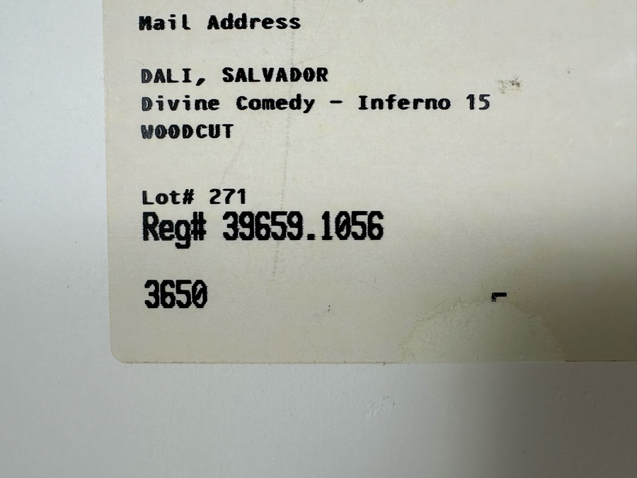 After Salvador Dali Based On 'The Borders Of Phoegton' Divine Comedy - Inferno 15 Woodcut Engraving Print By Raymond Jacquet 9.5 X 13 Framed 22 X 25 [Photo 12]