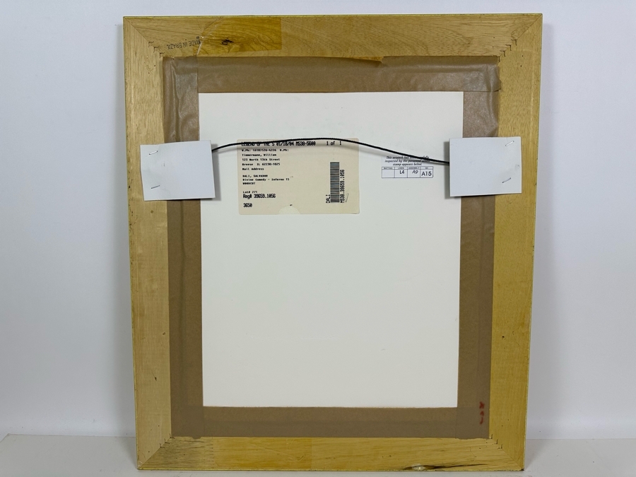 After Salvador Dali Based On 'The Borders Of Phoegton' Divine Comedy - Inferno 15 Woodcut Engraving Print By Raymond Jacquet 9.5 X 13 Framed 22 X 25 [Photo 10]