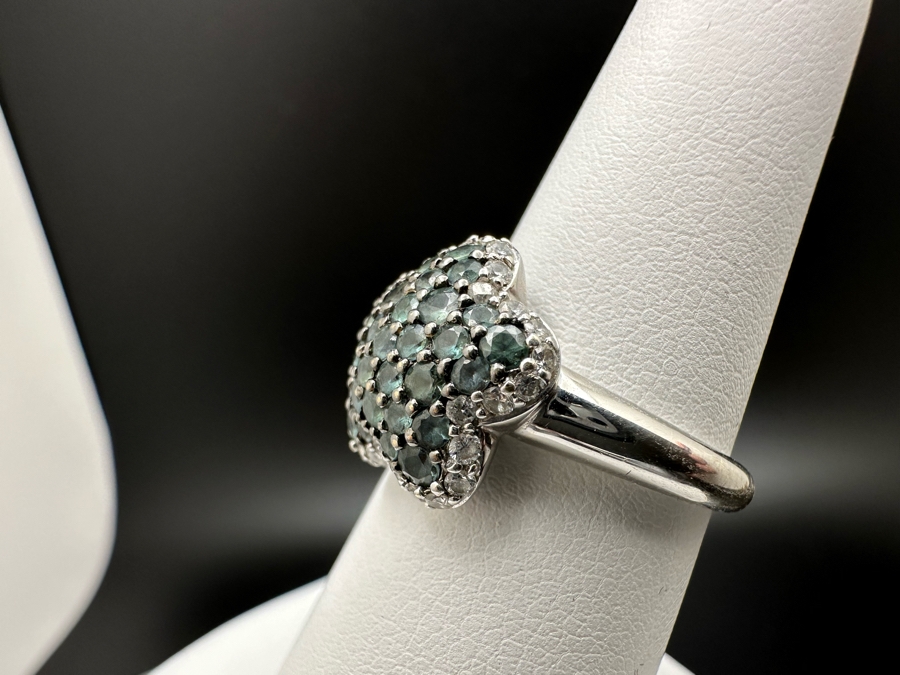 18K Gold Alexanderite Cluster Ring Set With 31 Natural Alexanderites Est. .81cttw Accented With 34 Round Brilliant Diamonds G-H Color VS Clarity Est. .35cttw Size 6.75 6.1g Estimated Fair Market Value $1,600 Retail Value $4,800 [Photo 6]