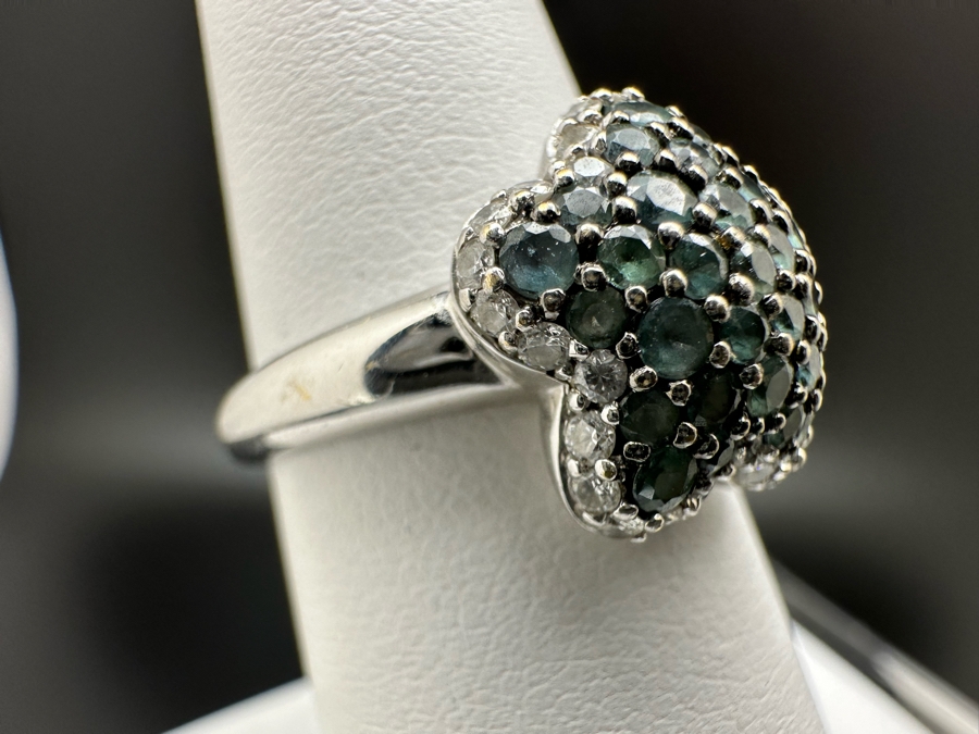 18K Gold Alexanderite Cluster Ring Set With 31 Natural Alexanderites Est. .81cttw Accented With 34 Round Brilliant Diamonds G-H Color VS Clarity Est. .35cttw Size 6.75 6.1g Estimated Fair Market Value $1,600 Retail Value $4,800 [Photo 5]