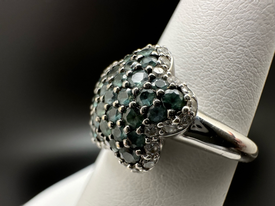 18K Gold Alexanderite Cluster Ring Set With 31 Natural Alexanderites Est. .81cttw Accented With 34 Round Brilliant Diamonds G-H Color VS Clarity Est. .35cttw Size 6.75 6.1g Estimated Fair Market Value $1,600 Retail Value $4,800 [Photo 9]