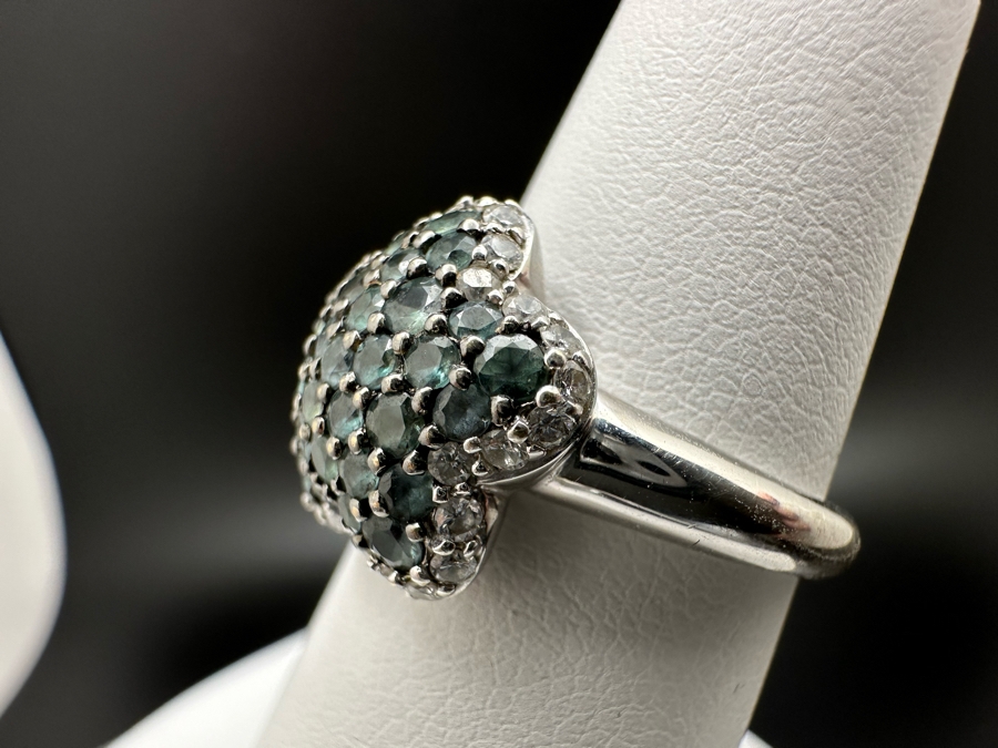 18K Gold Alexanderite Cluster Ring Set With 31 Natural Alexanderites Est. .81cttw Accented With 34 Round Brilliant Diamonds G-H Color VS Clarity Est. .35cttw Size 6.75 6.1g Estimated Fair Market Value $1,600 Retail Value $4,800 [Photo 8]